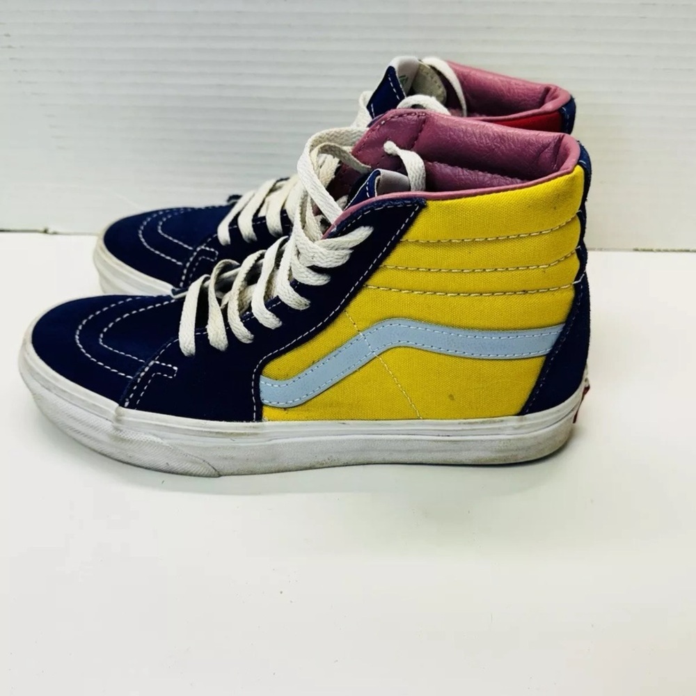 VANS SK8 HI Shoes - Red Yellow Blue - US Men 5.5 / Women 7- EXCELLENT CONDITION